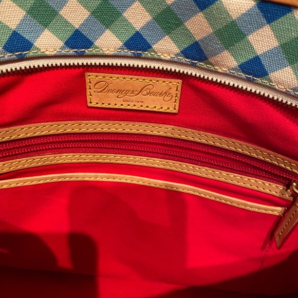 Dooney & Bourke Plaid Green and Blue Canvas Tote - Picture 7 of 15
